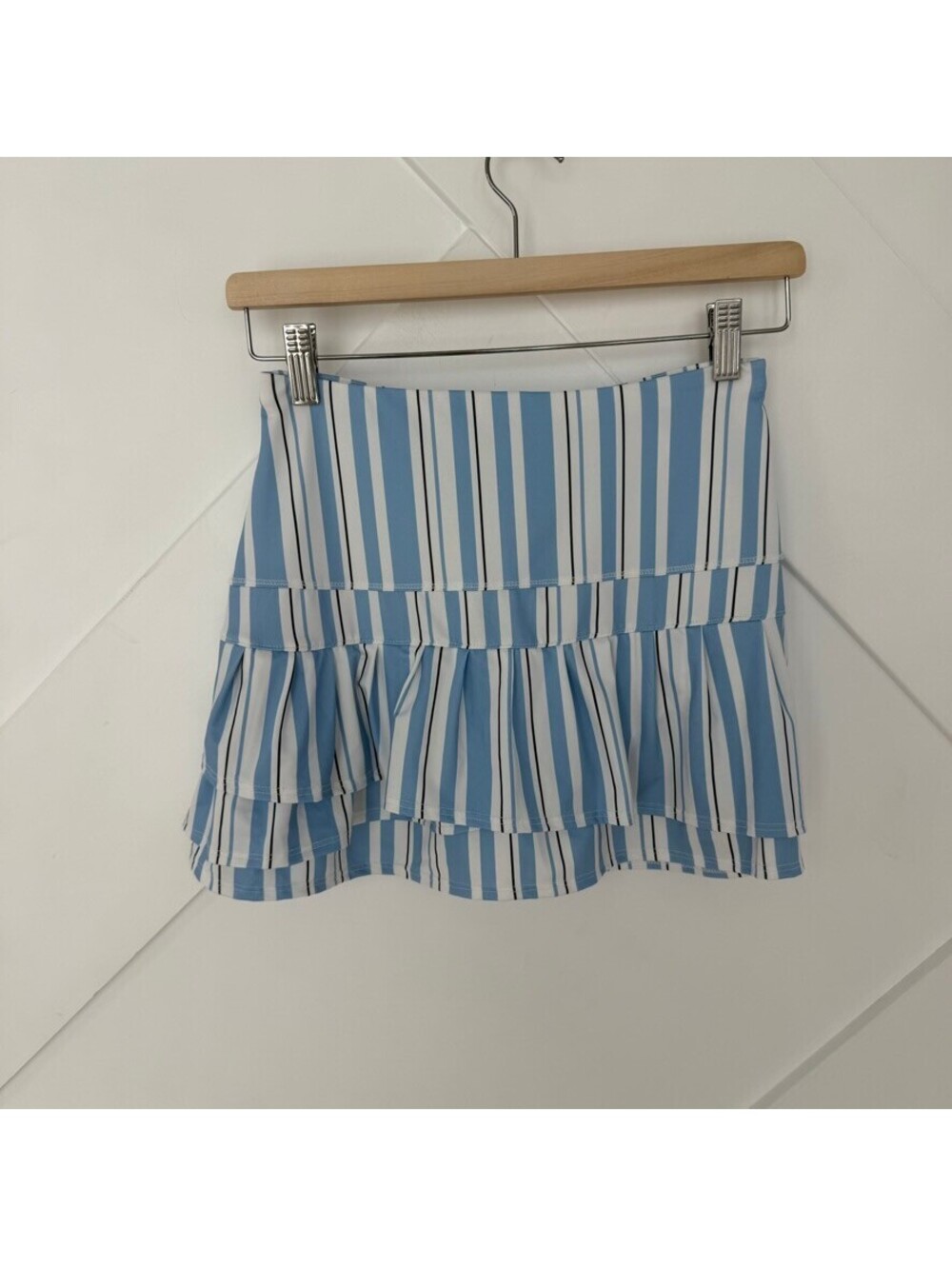 Lucky in Love Blue and White Striped Tennis Pickleball Golf Skort XS